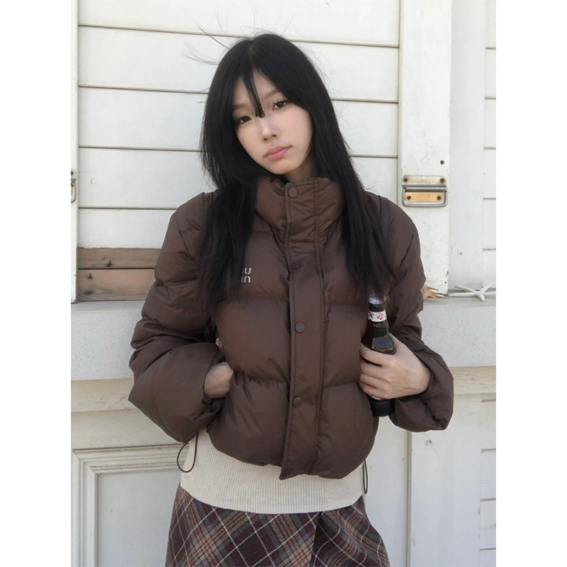 Maillard 짧은 스탠드 칼라 다운 재킷면 패딩 의류 겉옷 여성 겨울 두꺼운 느슨한 따뜻한 코튼 재킷 트렌디 한