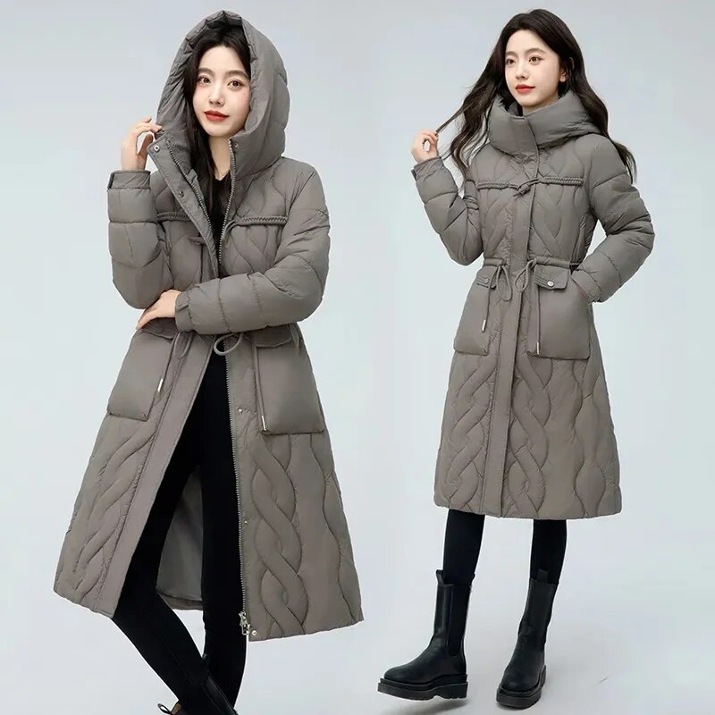여성용 루즈 코튼 패딩 코트, 후드 파카, 두껍고 따뜻한 재킷, 겉옷, 2023 신상