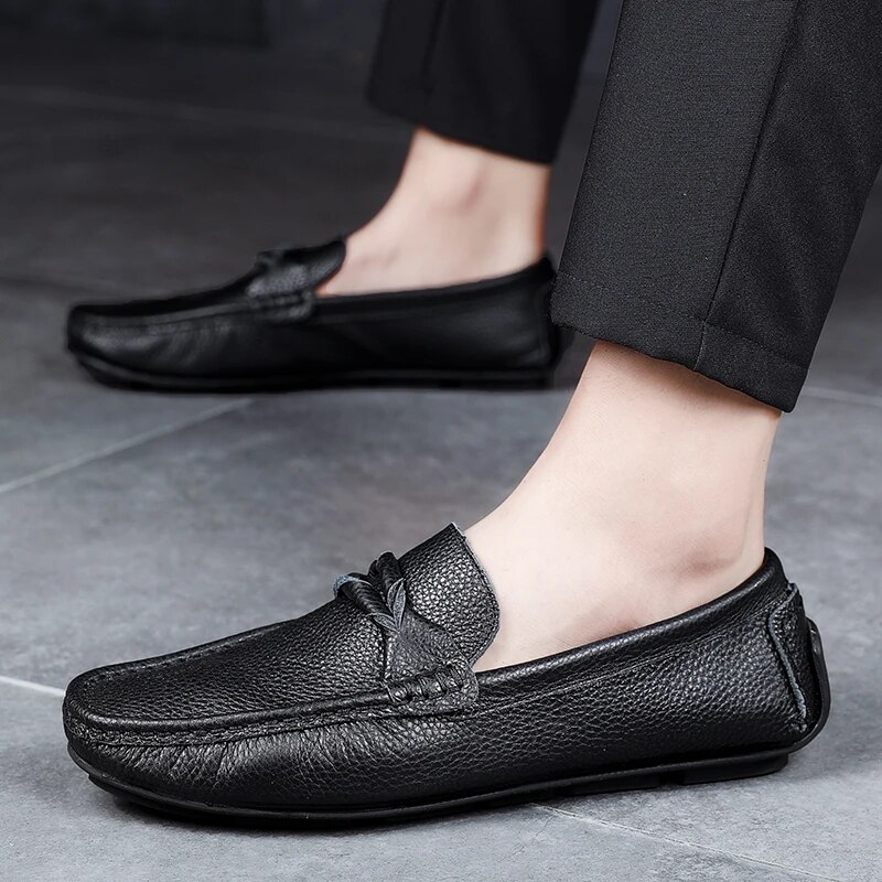 Brand Men Casual Shoes Luxury Italy Designer Fashion Slip-on Loafers Men&#039;s Moccasins Leather Boat Flats Zapatos Hombre