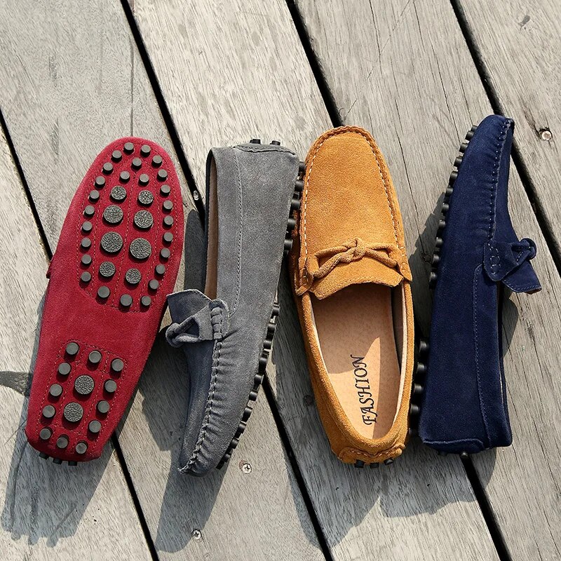 Men Loafers Casual Shoes Boat Suede Leather New Fashion Driving Leisure Walking Moccasins Male Shoe
