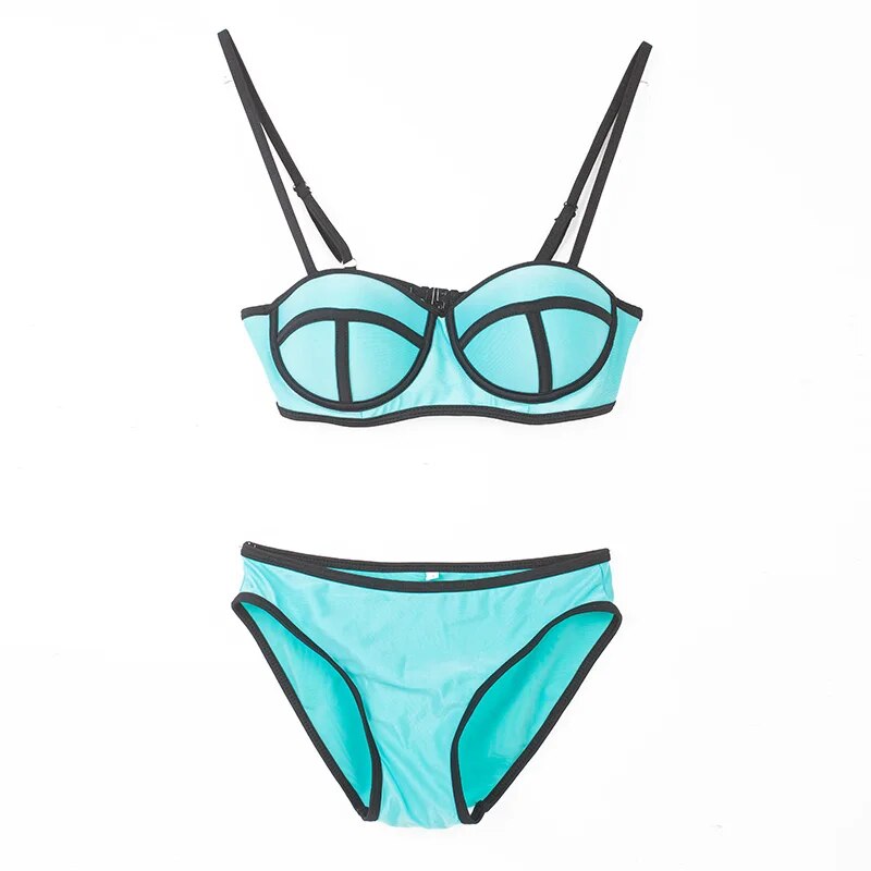 여성용 로우웨이스트 푸시업 수영복 비키니 세트, 섹시한 해변 멀티 컬러 S-XL, 신제품