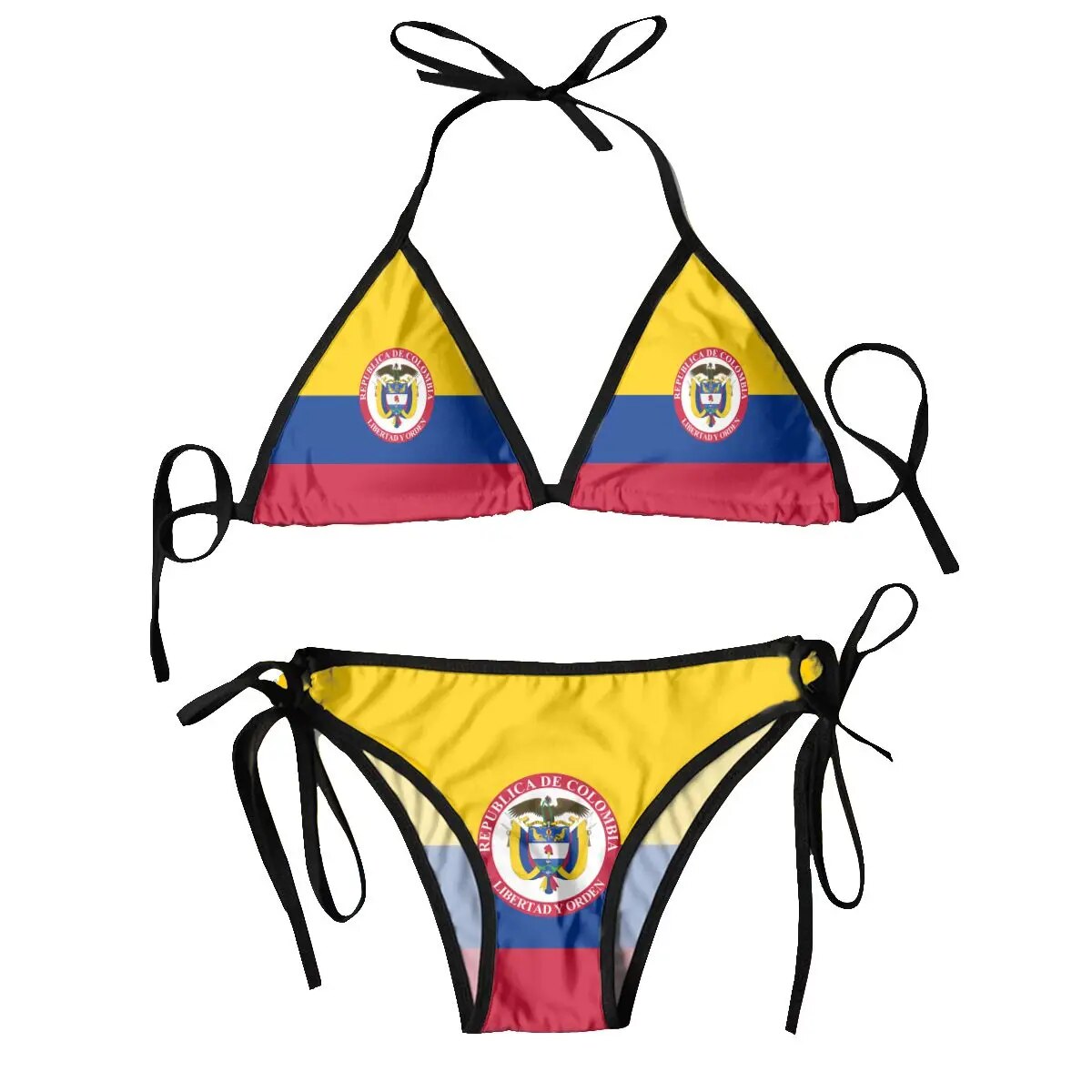 여성용 섹시한 비키니 2023 수영복 세트, 콜롬비아 대통령의 국기, 투피스 슈트