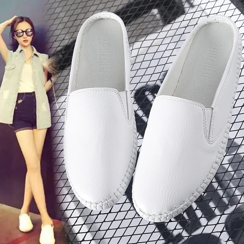 폐쇄 발가락 슬리퍼 흰색 신발 여성 여름 플랫 샌들 인터넷 연예인 아우터 착용 2021 새로운 유행 슈퍼 핫